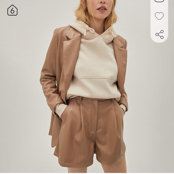 Nasty Gal Pants - NASTY GAL NWT Faux Leather Pleated Front Shorts